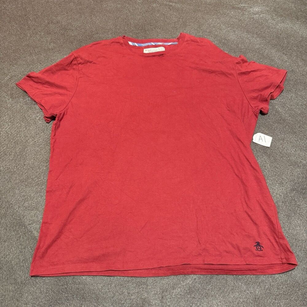 Original Penguin Mens TShirt XL Extra Large Red Short Sleeve Tee Shirt Basic